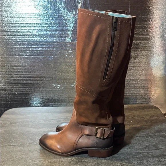 ROAN Charity Brown Knee-High Leather Boots. New 8 - Picture 4 of 11